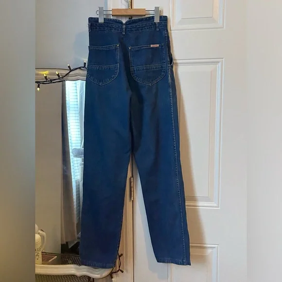 1980's High Waist Pleated Blue Denim Jeans / "Marie France" / Size: 27" x 29 - Picture 1 of 7